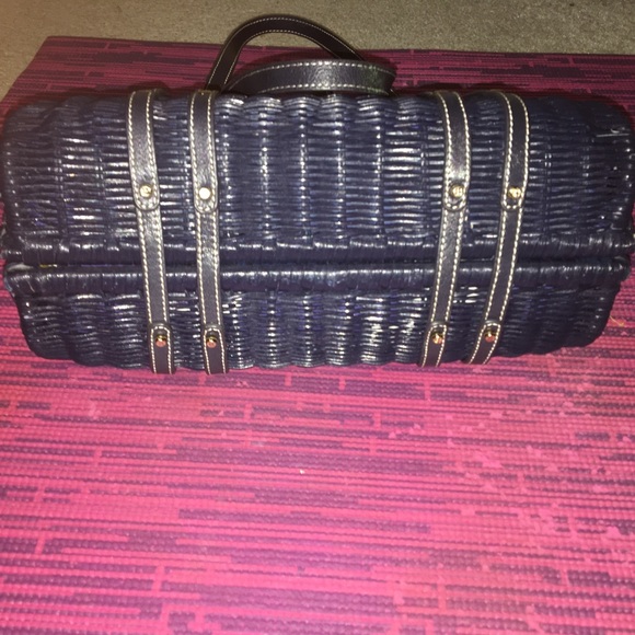 NWOT Kate Spade New York Straw Wicker Blue Bag - Picture 3 of 6